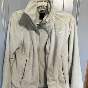 North Face Light Grey Fleece Jacket size S